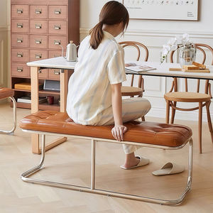 Banco de Zapatos Moderno de Cuero de <span class=keywords><strong>Segunda</strong></span> <span class=keywords><strong>Mano</strong></span> para Sala de Estar, Uso Doméstico, Estilo de Lujo Ligero, Sensación de Alta Gama, Ajustable, Largo, para el Dormitorio - Product Image 1