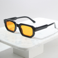 Nouvelles lunettes de soleil rétro européennes et américaines unisexes, monture carrée élégante, bleu, noir, blanc, jaune, gris, matériau PC, populaires auprès des femmes