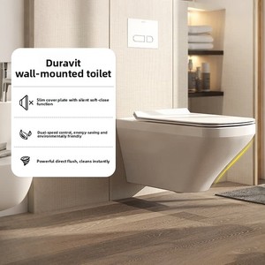 WC mural en céramique <span class=keywords><strong>Duravit</strong></span> pour la maison, avec chasse d'eau dissimulée, 253709 - Product Image 1
