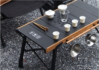 Nouvelle Table de Pique-Nique Pliante d'Extérieur 2026 en Aluminium Noir, Table de Cuisson BBQ IGT Réglable en Hauteur pour Camping