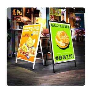 Portable Vertical Poster Display Rack,Mall Advertising Promotion Framework, Slim LED Light Box