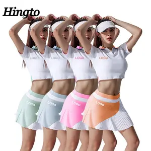 Private label Women 2-in-1 Tennis Shorts Side Pocket Golf Tennis 2 Pieces Pleated Golf Skirt set