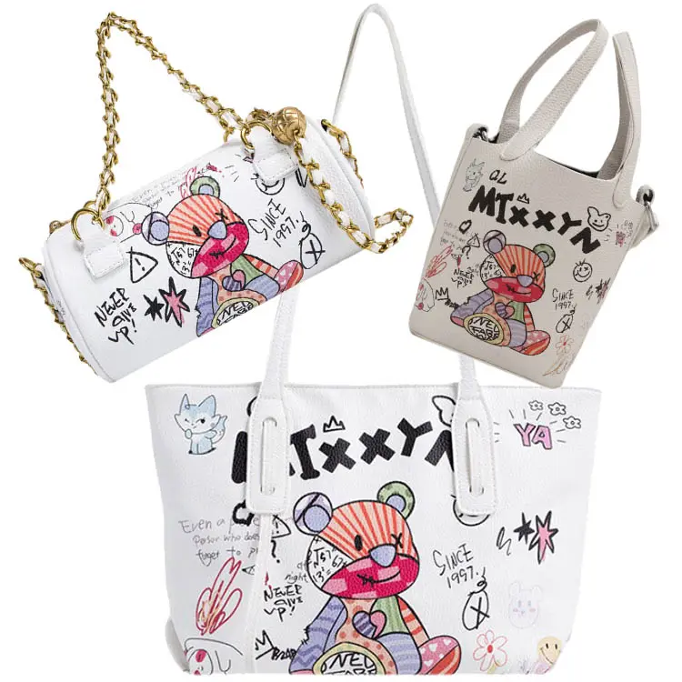 Bolsos De mano con diseño De grafiti para mujer, bolsas De mano con diseño europeo, a la moda, 2023