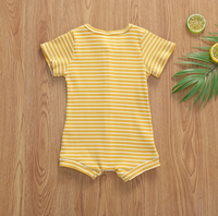 Combinaison d'été à manches courtes pour garçons et filles, imprimée à rayures, vêtements pour bébés, barboteuses fines pour bébés, combinaisons pour bébés