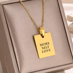 Unisex Stainless Steel Pendant with Gold Plating Cross Chain for Wedding Party Anniversary Engagement Gift