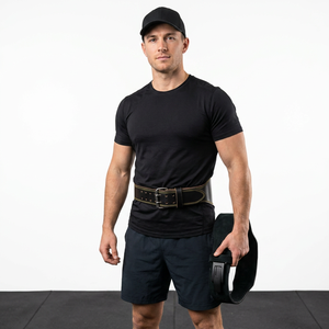 Ceinture de musculation en cuir de vachette approuvée pour la compétition SAAR INDUSTRIES SI-WLBN-11 - Protection avancée haute résistance pour l'entraînement - Product Image 1