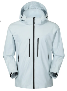Giacca con Cappuccio Off-White, Impermeabile e Traspirante, Cerniera Nera a Contrasto, Logo Personalizzabile, Vendita all'Ingrosso - Product Image 6