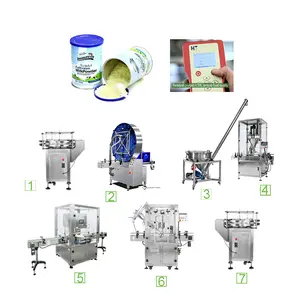 Makine üreticisi tam otomatik teneke kutu süt/kahve toz dolum makinası/Doser burgu dolgu ambalaj üretim hattı