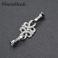 Fermoirs en forme de nœud CZ plaqué or antirouille sans Nickel, de grande taille pour la fabrication de bracelets et de bijoux, vente en gros