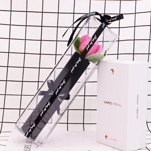 Saint-Valentin, boîte en PVC unique, tube carré, rose unique en savon, fleur de savon œillet - Product Image 6