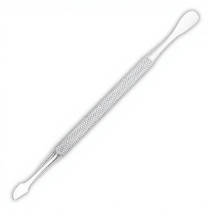 Pousse-cuticules double embout droit en acier inoxydable pour manucure, réutilisable, double tête avec logo personnalisé - Product Image 3
