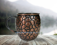 Dernier modèle de gobelet en cuivre martelé antique avec poignée en laiton Tasse à mule de Moscou en cuivre pur Prix de gros abordable
