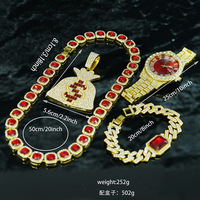 Collier unisexe de luxe léger en alliage de zinc plaqué or avec chaîne à maillons, zircon et pendentif porte-monnaie symbole dollar, certifié par une tierce partie