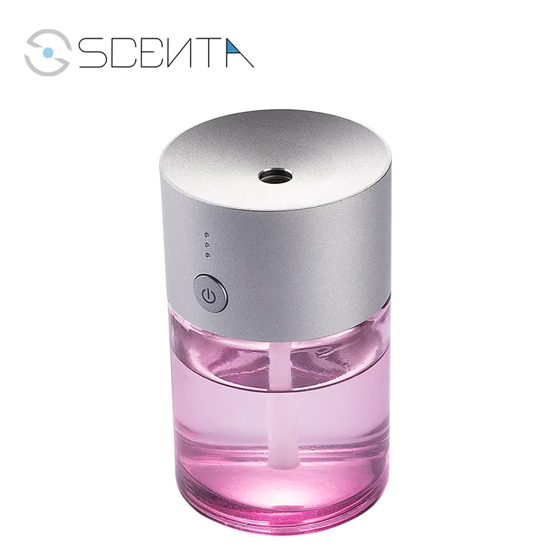 Scenta nova chegada mini máquina de perfume recarregável, purificador de ar ultrassônico com óleo de fragrância sem fio para carro
