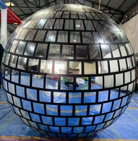 Sphère miroir gonflable géante irisée argentée, boule disco suspendue, ballon gonflable brillant pour la décoration de mariage, de boîte de nuit et de fête