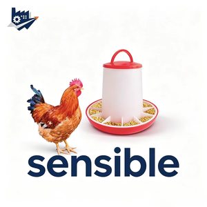 Mangeoire automatique pour volailles de 3 kg, bac à nourriture pour poulets en PP, distributeur de nourriture rouge pour la ferme, pour volailles - Product Image 6