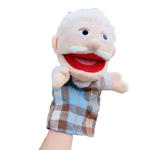 Family Plush Soft Puppet Hand Doll Half Body Stuffed Toy Grandpa Puppet Toys for Sale