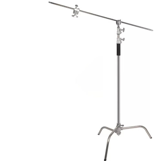 3.3m Heavy Duty Stainless Steel C Stand Tripod Giraffe Boom Stand Photography Tripod for Studio Video & Flash Lighting