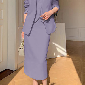 Robe élégante en deux pièces pour femmes, taille S-3XL, printemps-automne, grande taille, décontractée, <span class=keywords><strong>banlieue</strong></span>, vêtements d'affaires, matière polyester - Product Image 4