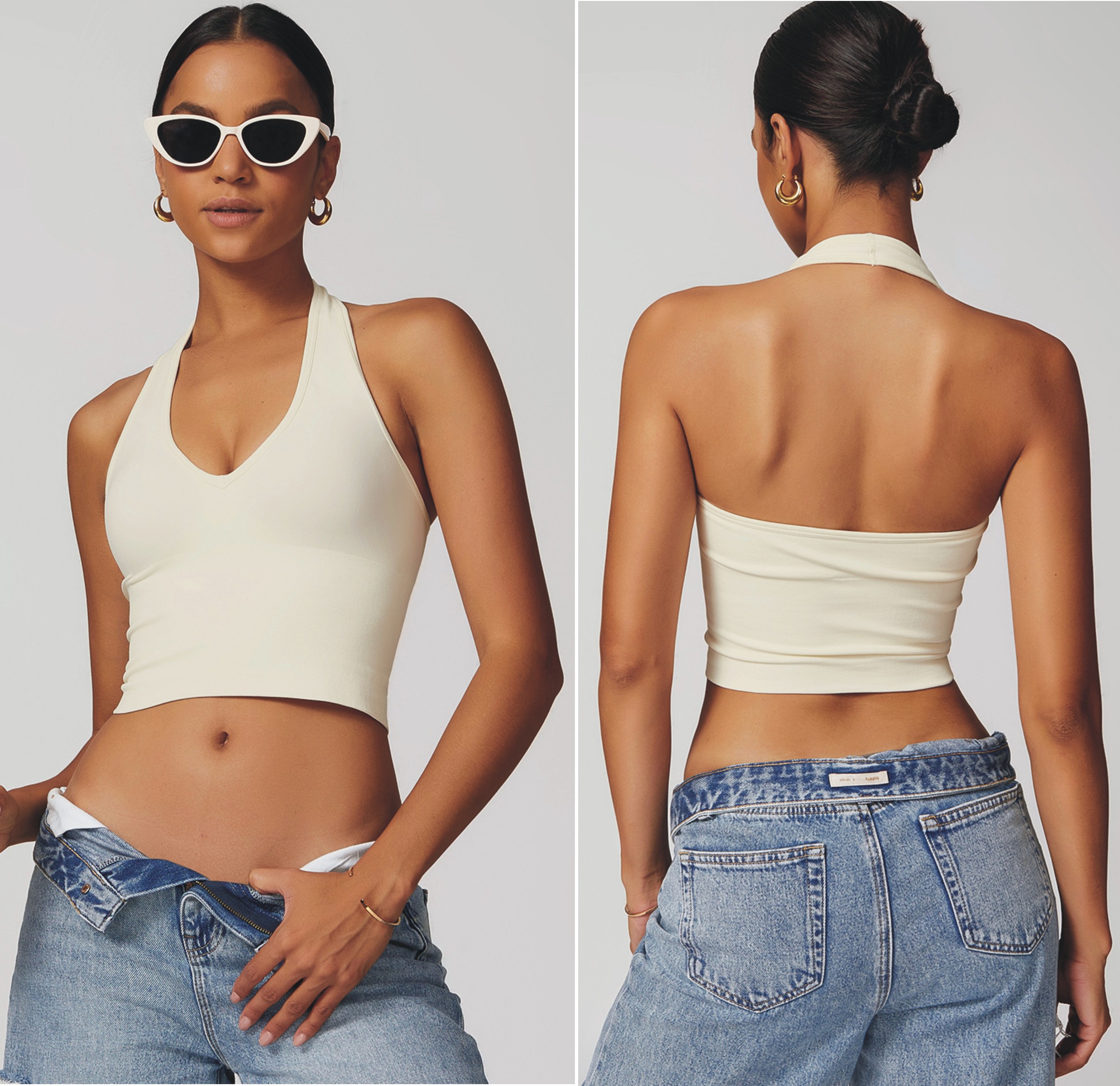 High Compression Sexy Top Cross Back Gym Tanks Lightweight Fitness Twist Double Seamless Breathable Push up Sports Bra Yoga Tops