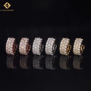 GRA Certificate Pass Diamond <b>Tester</b> Iced Out Mens Fashion 925 Sterling Silver Hoop Earrings - Product Image 2