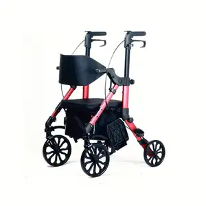 Marcheur à quatre roues pour adultes, équipement d'aide à la marche, aide réglable avec roues, prix pour personnes âgées