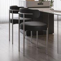 Chaise de salle à manger moderne en acier inoxydable de style nordique, dossier moyen ancien, célébrité Internet, design créatif pour restaurant à domicile