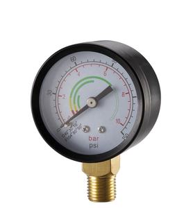 Manômetro de Pressão HVAC com Conexão Radial e Tubo Bourdon, Conexão em Latão, Faixa de 0-6bar, Ponteiro Vermelho para Leitura Fácil - Product Image 3