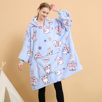 Couverture hivernale de luxe à grande poche pour adulte Couverture à capuche en polyester surdimensionné polaire flanelle personnalisée pour l'extérieur