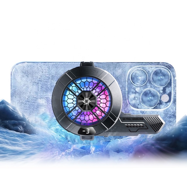 Smonama Custom Universal RGB Radiator Cooling Pad Digital Display Air Fan Cooling Magnetic Mobile Phone Cooler for Gaming