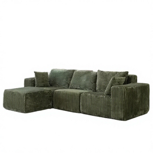 Sofá Seccional Modular en Forma de <span class=keywords><strong>U</strong></span> de 133 Pulgadas, Sin Brazos, Tapizado en Corduroy, con Otomana Móvil, 7 Cojines, Asiento Profundo, Estilo Moderno - Product Image 6
