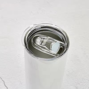 Customizable 20oz White Blank Sublimation Double Walled Stainless Steel Straight Tumbler <b>with</b> Lids and <b>Straw</b> for - Product Image 6