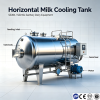 Tanque de Almacenamiento de Leche Horizontal Grande de 5000-100000L, Acero Inoxidable SS304, Aislado, Sanitario, para Granjas Lecheras, con Certificación ASME y CE, Directo de Fábrica