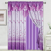 Rideau de fenêtre imprimé de collection de luxe avec support de cantonnière et dos d'attache pour la décoration intérieure pour la chambre à coucher salon salle à manger