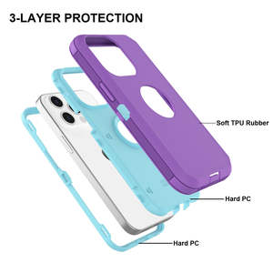 Custodia Protettiva Robusta Antiurto per <span class=keywords><strong>iPhone</strong></span> <span class=keywords><strong>13</strong></span>, 12, 14, 15, 16, 17 Pro Max - Product Image 4