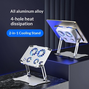 <span class=keywords><strong>Support</strong></span> de refroidissement pour tablette en alliage d'aluminium, 4 ventilateurs <span class=keywords><strong>silencieux</strong></span>, hauteur réglable, <span class=keywords><strong>support</strong></span> ergonomique pour tablette de jeu pour iPad - Product Image 3