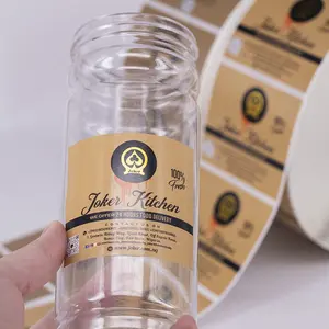 Etiquetas personalizadas recicladas ecológicas para botellas de plástico, rollos de poliéster, etiquetas personalizadas para botellas