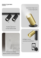 Applique murale LED moderne réglable et dimmable, CRI 90 élevé, construction en aluminium, abat-jour en verre Empire, doré, garantie 3 ans, 50000