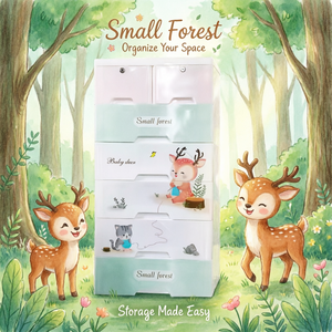 <span class=keywords><strong>Tour</strong></span> de rangement <span class=keywords><strong>6</strong></span> niveaux motif cerf mignon - Organisateur en <span class=keywords><strong>plastique</strong></span> de 49 cm adapté aux enfants avec <span class=keywords><strong>tiroirs</strong></span> faciles d'accès pour tout-petits et chambre de bébé - Product Image 1