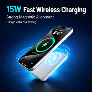 Batterie externe magnétique personnalisée avec logo, 5000 mAh, chargeur sans fil rapide 15 W, pack batterie mince pour <span class=keywords><strong>iPhone</strong></span> 18/17/16/15/14/<span class=keywords><strong>13</strong></span>/12 - Product Image 4
