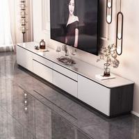 Vente en gros Meuble TV basse de quantité minimale de commande avec rangement Mobilier de salon moderne et luxueux Table TV en bois Console média Meuble TV gris