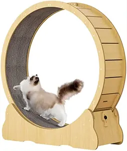 Wooden Pet Treadmill Dog Cat Fitness Roller Silent Sports Running Wheel High Fiberboard Cat Climbing Frame Cat Wheel Treadmill