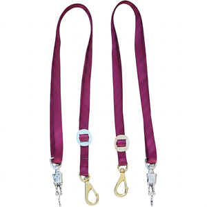 Nylon Cross Ties Set of 2 Cross Ties Cross Ties for Horses Quick Release Cross Ties Nylon Lanyard <b>Adjustable</b> <b>Strap</b> Metal Snap - Product Image 1