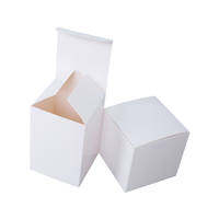 Kraft Gift Boxes With Lids Easy Assemble Cube Cupcake Party Favor Boxes White Cardboard Shipping Packing for Studio Printing
