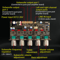 WUZERVON PRO2 Carte son avant 2.1 canaux avec subwoofer, version améliorée avec décodage Qualcomm BT, amplificateur opérationnel TI NE5532