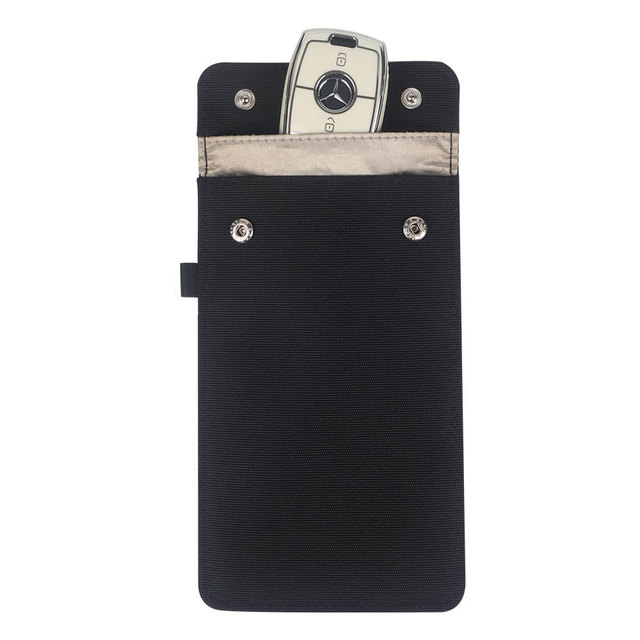 Custom Security RFID Blocking Fabric Faraday Pouch Single Shielding Real Faraday Bag for Car Keys and Cell Phone Fashion Style