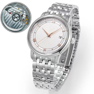 Classic Designer Style White Silk Textured Dial Rose Gold Hands 316L Stainless Steel Date Automatic Mechanical Men Luxury Watch - Product Image 2