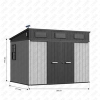 Gudang Kebun Plastik Atap Pentagonal 6ft 8ft 10ft, Rumah Penyimpanan Luar Ruangan, Gudang Peralatan, Bangunan Resin, Perlindungan Peralatan Segala Cuaca
