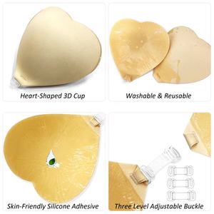 <span class=keywords><strong>Pegatinas</strong></span> Adhesivas para el <span class=keywords><strong>Pecho</strong></span> en Forma de Corazón, Sujetador Invisible sin Tirantes, <span class=keywords><strong>Pegatinas</strong></span> para el <span class=keywords><strong>Pecho</strong></span> sin Costuras para Traje de Baño - Product Image 2