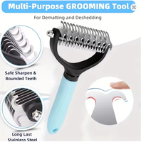 Râteau de toilettage double face pour animaux de compagnie, peignes en ABS pour démêler et éliminer les poils sous-étuis de chiens et chats, brosse anti-poils.